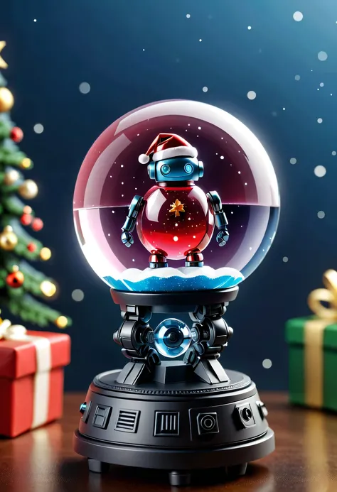 Beautiful Christmas crystal ball as a Christmas gift，Built-in micro robot