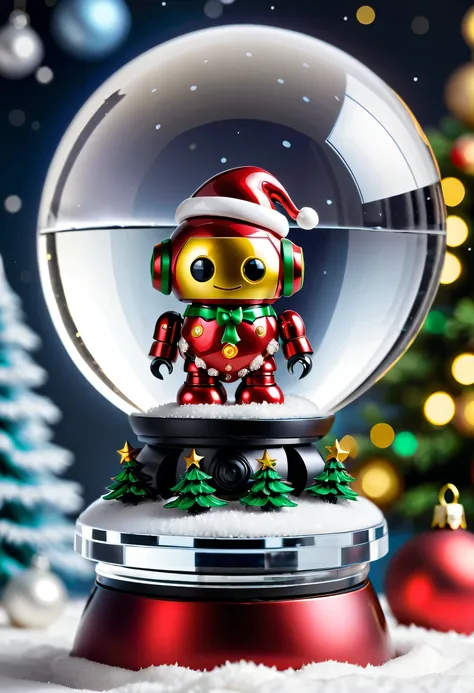 Beautiful Christmas crystal ball as a Christmas gift，Built-in micro robot