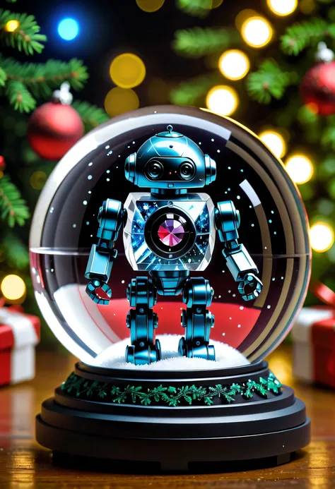 Beautiful Christmas crystal ball as a Christmas gift，Built-in micro robot