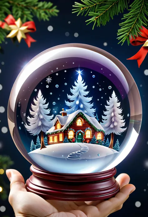 Beautiful Christmas crystal ball as a Christmas gift