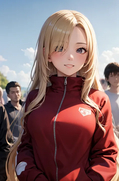 (masutepiece:1.5)、(top-quality:1.5)、(16k wallpaper:1.2)、(Photorealsitic:1.2)、(ultra-detailliert:1.2)、(超A high resolution:1.2)、(Highly detailed and realistic tanned skin:1.2)、(On the school grass playground)、Beautiful sunshine、blue-sky、(Slouched)、(Slender w...