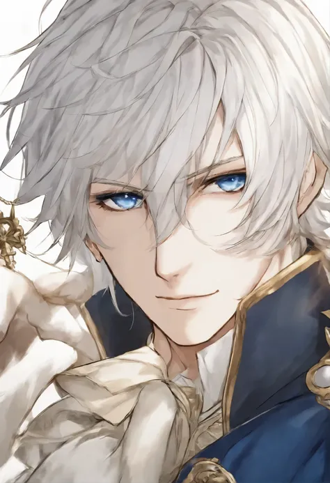 anime characters with white hair, blue eyes and white hair, boris valejo. octopath traveler, key anime art, detailed key anime art, official anime artwork, official arts, key art, Key Visual, portrait of thancred, thank you, Waters, anime key art, zerochan...