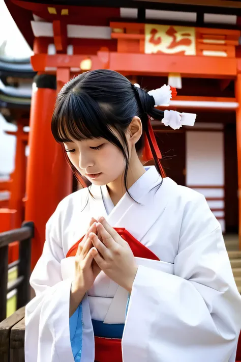 japanes　shrine maiden　If you pray, your financial luck will improve.　I think it will be popular on TikTok