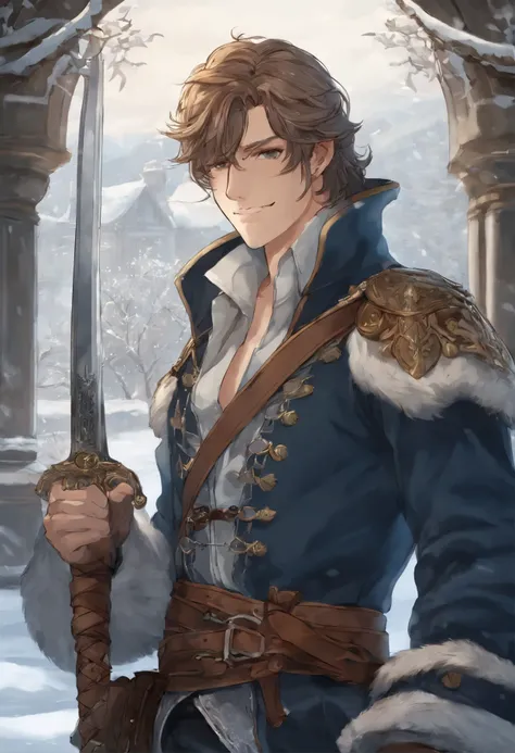 anatomically correctly drawn body,   Anime character, style anime "frozen", Anime characterrozen ", Anime Character Face Type " frozen", style anime, Close-up of a person (a pirate) , King of a pirates, Masamune shiro, a pirate captain, key anime art, shig...