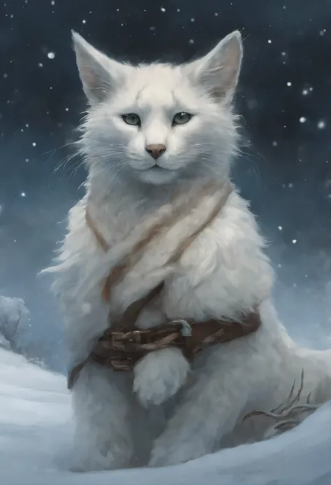 真实感, a painting, Fantastic tale, Christmas style, John Tolkien style, Small painting by Jean-Baptiste Monge,   Dark history, the anime, Cloud, soft cloud, wild lynx,Jean-Baptiste Monge, anthropomorphic --ar 2:3 --testp -optimistic;  Straight hair