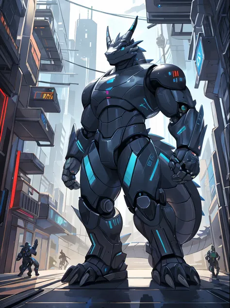 male, Muscular, Synthesizer (Mr. Vader), The robot, Cyblog, The robot, dragons, Silver Dragon, Robo Dragon, lizard, Silver lizard, Robo lizard, Cyber Cities, futuristic city, common size