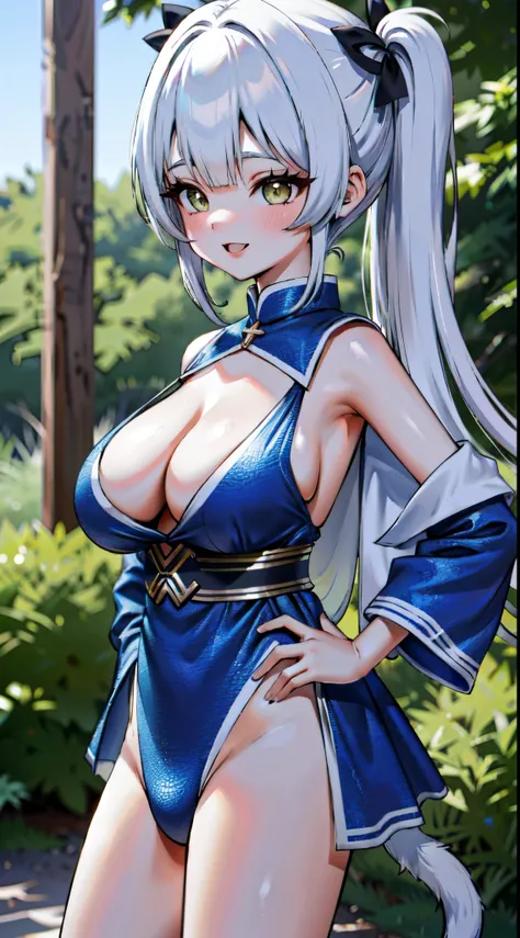 3DMM, Opll, sagging breasts, saggy boobs, peitos enormes, peitos peitos peitos, coxas coxas coxas coxas, ((ultra-sexualized pornographic little girl)), blue black tomboy messy hair, olhos verdes gigantes e fofos, sorriso malicioso, Erotic mouth, erotic fac...