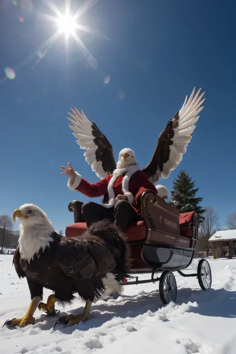 eagle on santa sleigh