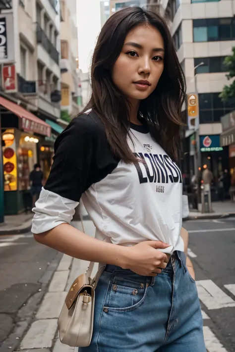 Realistic asian brunette instagram model