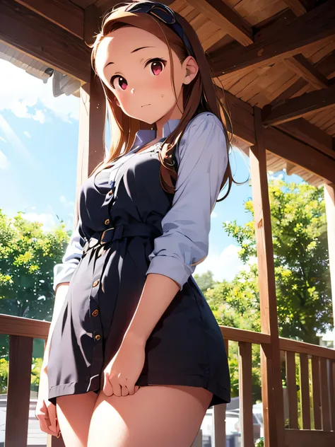 (((minase iori, age 15, 153cm, 40kg, three sizes 77-54-79, princess))), ((embarrassed)), (best quality,4k,8k,highres,masterpiece...