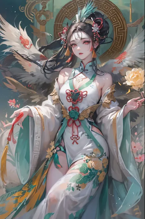 ((Finest quality)),(超A high resolution),(ultra-detailliert),(Meticulous portrayal),((Best CG)),(Finest works of art),Ultra-Precision Art,The art of astounding depiction,(Chinese-style fantasy art with detailed depictions:1.5), (one celestial maiden:1.8),Be...