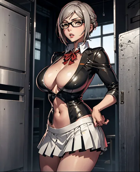 shiraki meiko (prison school),short skirt, big breastes.