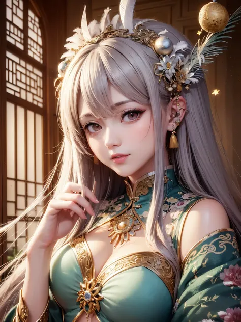 ((Finest quality)),(超A high resolution),(ultra-detailliert),(Meticulous portrayal),((Best CG)),(Finest works of art),Ultra-Precision Art,The art of astounding depiction,(Chinese-style fantasy art with detailed depictions:1.5), (one celestial maiden:1.8),Be...