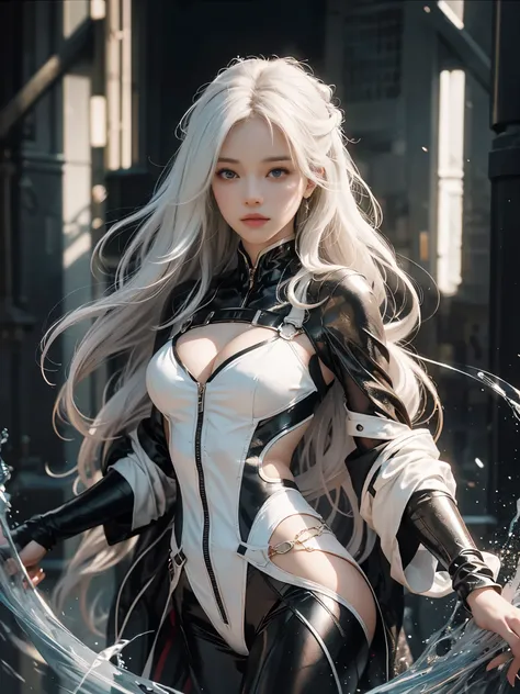 Close-up of woman with white hair and white mask、beautiful character painting、guweiz、Artwork in the style of Gwise、white haired god、Jan J、epic exquisite character art、Stunning character art、Fanchy、Uzunsifan、Guweiz on the Pixiv art station,Faces of reality,...