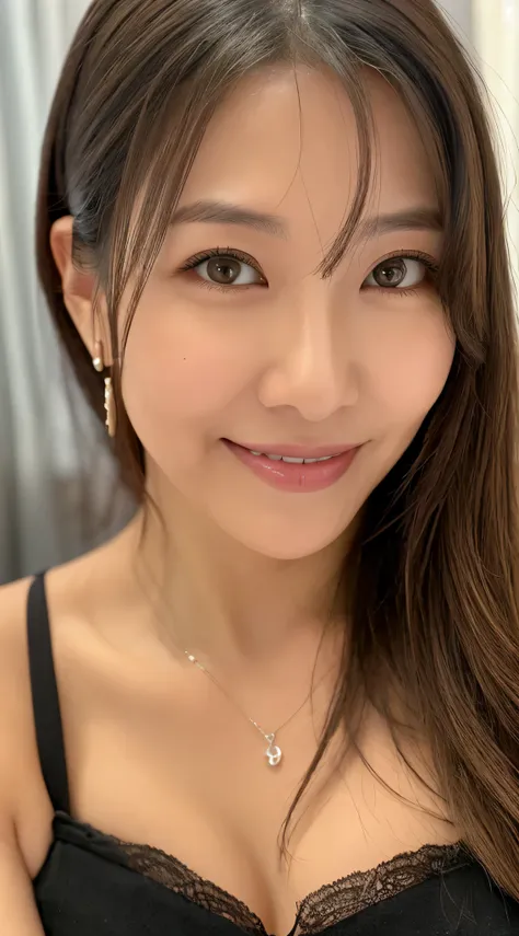 Highest resolution, 4K, Masterpiece: 1.3), A Japanese milf, photo of one lady, Sexy: 1.1, fine eyes, Slender figure, Realistic teeth, smile, double eyelids, full body, best quality, detailed, beauty, night, Illumination