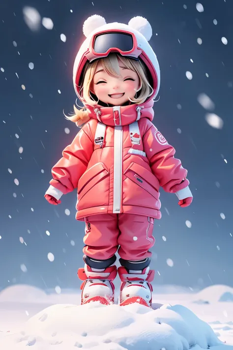 snow field、A smile、Warm clothing、Ski Wear、Its snowing、sleeping face down on the snow floor