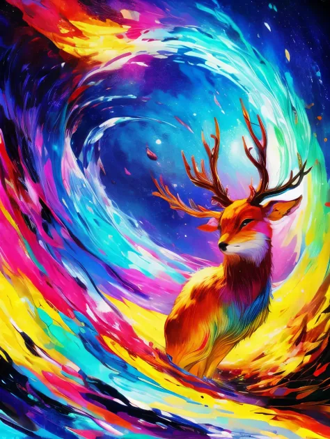 coil，Colorful colors，Gods deer