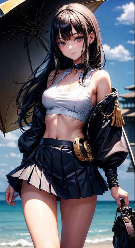 (Official art、Best Quality、Unity 8k Wallpapers、32K、 masterpiece、ultra-detailliert、High resolution,Perfect Anatomy),(natural soft light:1.2),Detailed beautiful face and eyes,cowboy shot,(focus 1woman,solo),25-years old,Adult beauties:1.4、japanes,swordsmen、 ...