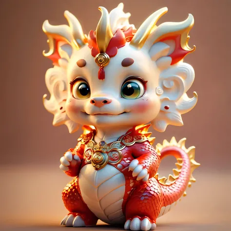 chinesedragon,The background is casual,The picture quality is delicate,k hd,Very amiable expression