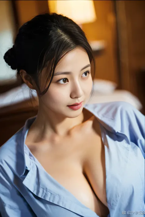 (top-quality,8k,​masterpiece),
beautuful women,tthin eyebrows,lipgloss,blusher,
wearing a pantsuit , curly buns,
colossal tits,b...