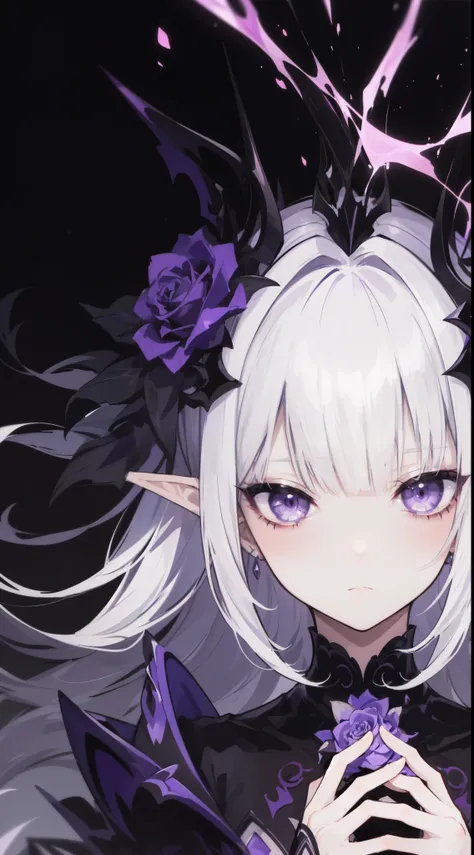 ((best quality)), ((masterpiece)), (detailed), perfect face, a woman dark elf who is a chaos knight, (design by Yoshitaka Amano:1.3), (corrupted:1.2), (rose in hands:1.1), (mysterious:1.25), (elegant:1.15), (dangerous:1.3), (dark and misty background:1.2),...