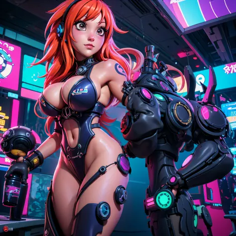 nami,cyberpunk character waifu anime top popular, 2080, anime, big breast,high quality