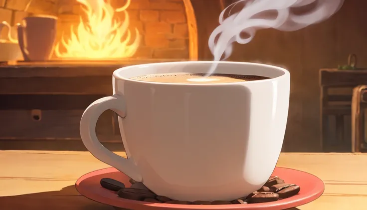 a close-up shot of a blank coffee mug mockup, with steam rising from a freshly brewed cup, evoking a sense of warmth and comfort associated with personalization and customization