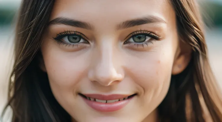 Close-up shot of face only,  Smile, 1 Girl with a beautiful face, Beautiful women of Ukraine, Photographer 1.4), (Full body portrait: 1.4),Raw UHD Portrait Photography, background at room , (crack), Detailed (Texture!, hair!, shine, Color!!, defect: 1.1), ...