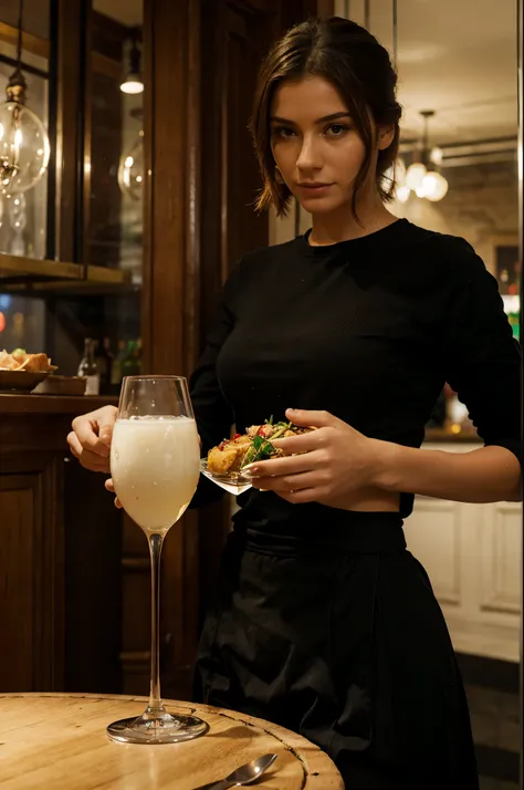 france restaurant with glass in hand