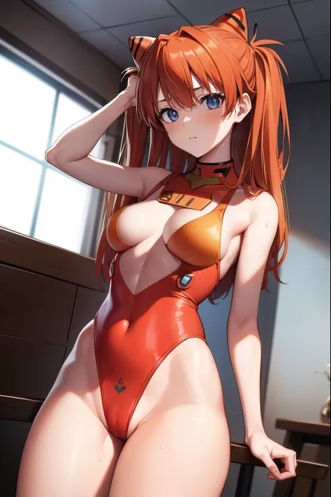 asukalangley, Asuka Langley Soryu, (Souryu Asuka Langley:1.5), Blue eyes, hair between eye, Headgear, Interface headset, Orange hair, two side up,,
BREAK indoors, crass room,
BREAK looking at viewer, (Cowboy Shot:1.5),
BREAK (masutepiece:1.2), Best Quality...