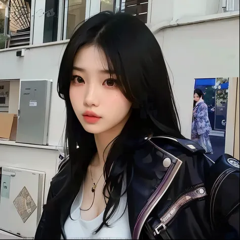 there is a woman standing in front of a wall with pictures on it, korean girl, ulzzang, bae suzy, cruel korean goth girl, beautiful south korean woman, gorgeous young korean woman, sakimichan, xision wu, beautiful young korean woman, korean woman, jinyoung...