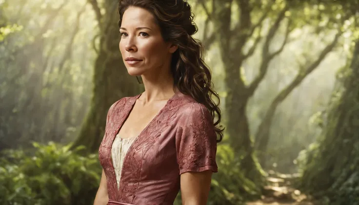 1 girl "kate austen com vestido longo vinho", pintura: (obra-prima, best illustration, sem humanos), fundo realista, quioto , se...