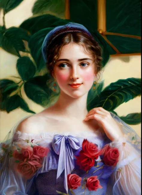 painting of a extremely gorgeous woman in a blue dress and a veil holding a rose, adelaide labille - guiard, inspired by Adélaïde Labille-Guiard, by Adélaïde Labille-Guiard, inspired by Élisabeth Vigée Le Brun, by Élisabeth Vigée Le Brun