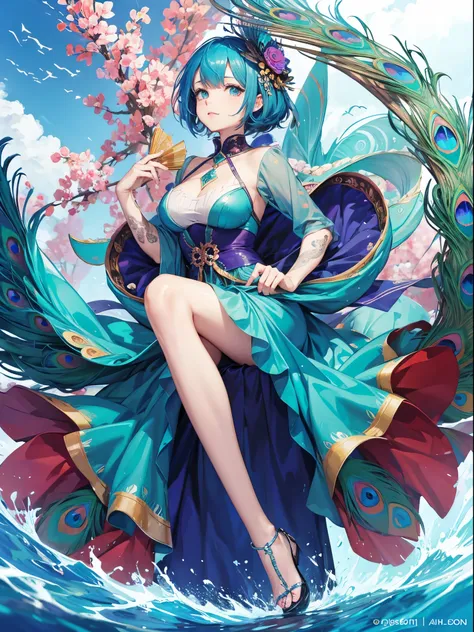 Peacock as an anime girl