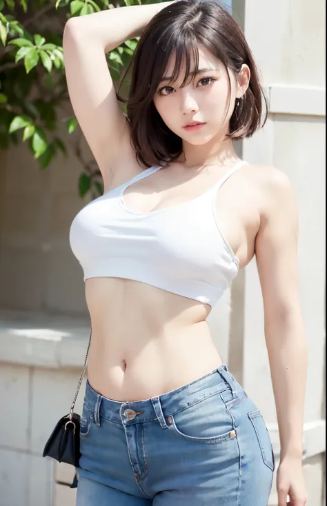 ((((masutepiece, Best Quality, High resolution)))), extremely detailed 8K, Beautiful girl with plump body, (Ultra HD, Ultra-detailed, Highly detailed, Highly realistic, Ultra-realistic, photos realistic), (1girl in:1.5), (realistic white hair), short wavy ...