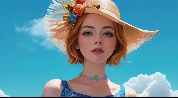 1 girl "Emma Stone com vestido vinholongo", （Jogo King Card:1.5, simetria rotacional),Stephen Gammell,(cowboy shot), Minimalist compositions, requintada armadura de cristal，Fio Eletroluminescente, faiscas magicas, enchanted magical fantasy. Peach Blossom L...