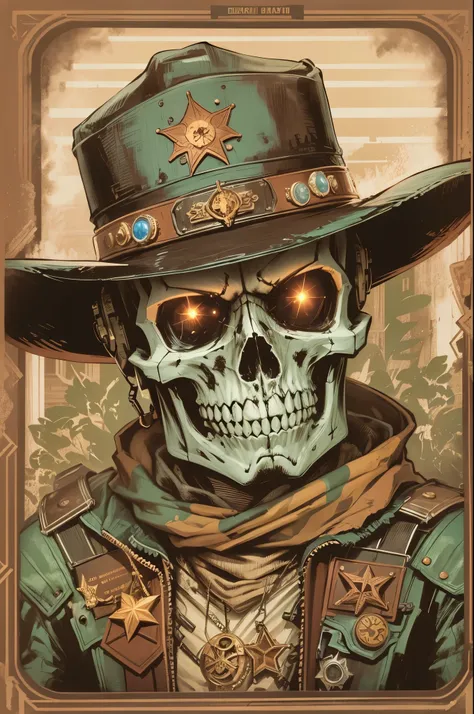 Skull Robot cowboy Sheriff