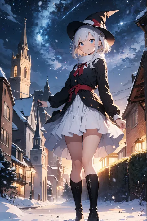 absurdres, absolutely resolution, incredibly absurdres, highres, ultra detailed, official art, unity 8k wallpaper
BREAK
1 girl, soro, neat, classy, beautiful girl, decent,
BREAK
"On a white Christmas night, a female witch with short silvery-white bobbed ha...