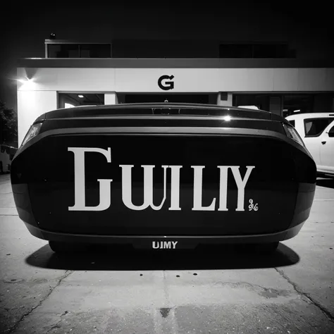 Logo for a business called guily by design.  Products are made with a laser black and white or grayscale.