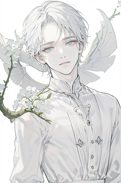 masterpiece, best lighting, (((ultra detail))), best quality, lilac, forest nymph, lily of the valley, ((ethereal forest boy)), ...