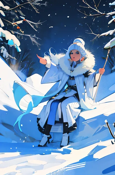 Queen of snow, High Quality, Medieval Europe, mystical, ice palace