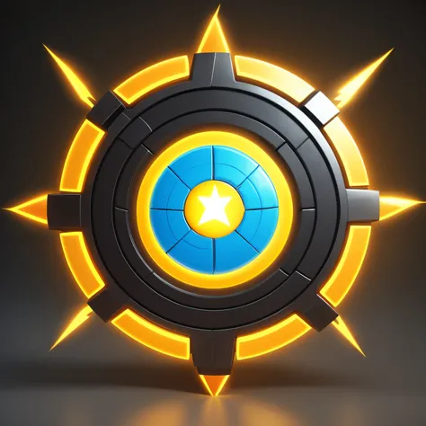 Icono de juego, energy shield, icono, estilo cartoon, 3d (simple background)