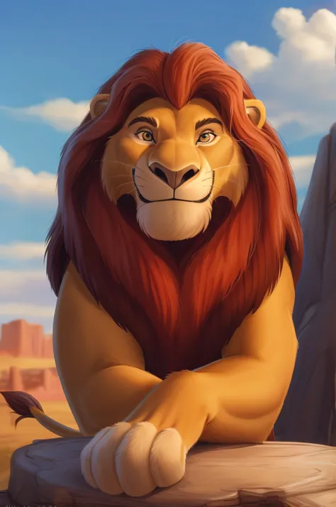 mufasa, (posar:1.3), (posando:1.3), (sombreamento suave), 4k, oi nada, cinco dedos, circunstanciado hands, ((circunstanciado fac...