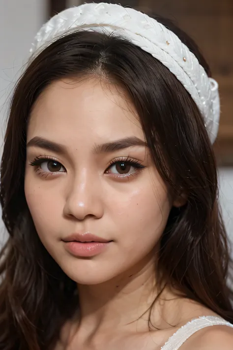 gadis indonesia, usia 23 tahun, paras cantik, sangat detail, rambut sedang, mata coklat sedikit lebar, hidung mancung, sangat jelas berkulit putih, selebgram indonesia, ariel tatum, memakai sweeter