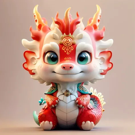 chinesedragon,The background is casual,The picture quality is delicate,k hd,Very amiable expression