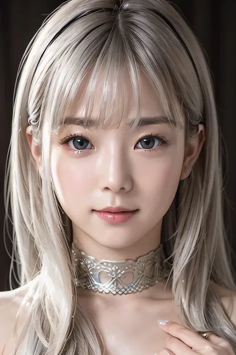 top-quality、8k masterpiece、超a high resolution、(photorealsitic:1.3)、raw photo、女の子1人、silver white hair、glowy skin、1 cyberpunk supe...