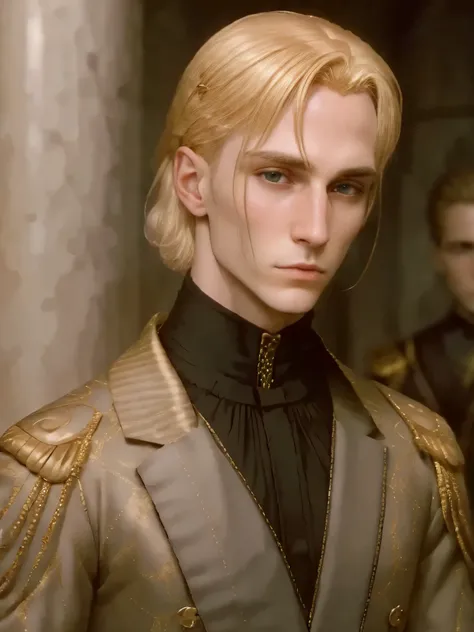 Nikolai has golden hair, shaved on one side and styled on the other, brown eyes and slightly crooked nose, he has a beautiful face, "outlined by the features of a fairy-tale prince". He is described as extremely charming and handsome.