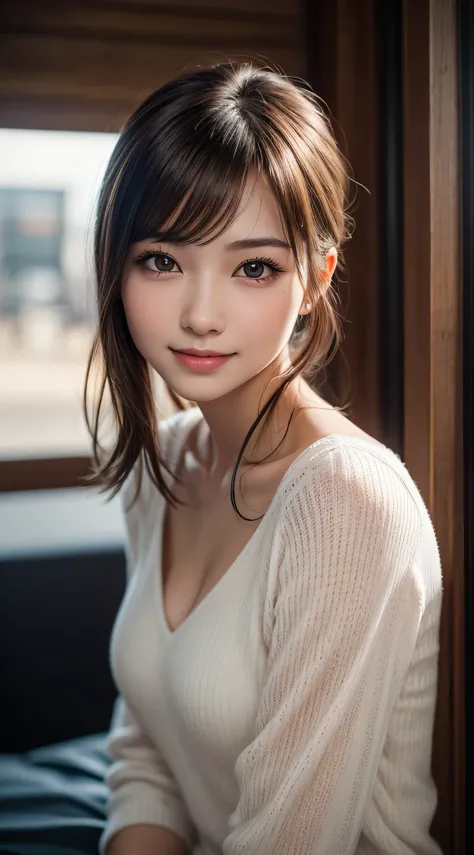 (1girl), Solo, Full Body, Extremely cute, Amazing face and eyeeautiful lovely smile), (extremely detailed beautiful face), bright shiny lipest Quality:1.4), (Ultra-detailed), (A hyper-realistic, Photorealsitic:1.37), Beautiful fair skin, (Soft and squishy)...