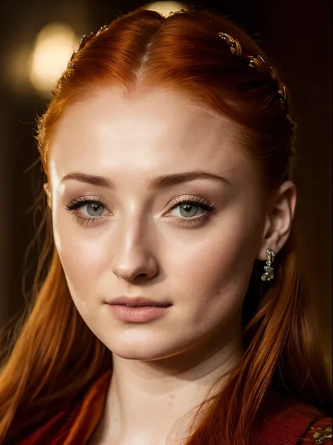 a stunning  photo sansa stark played by sophie turner, game of thrones series stills, cinematic colour grading, gorgeous, awesom...