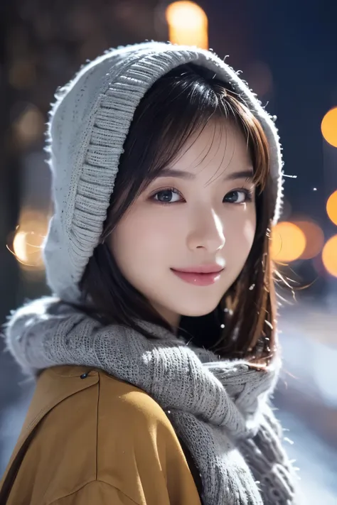 1girl in, (Wear winter clothes:1.2), 
(Raw photo, Best Quality), (Realistic, Photorealsitic:1.4), masutepiece, 
Extremely delicate and beautiful, Extremely detailed, 2k wallpaper, amazing, finely detail, 
the Extremely Detailed CG Unity 8K Wallpapers, Ultr...